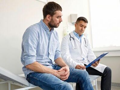 The doctor will help the man determine the cause of pathological discharge from the urethra. 